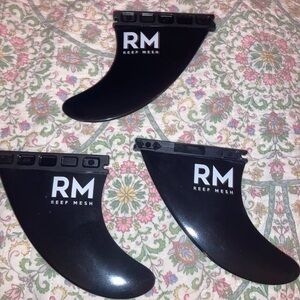 Black Surfboard Fins Set